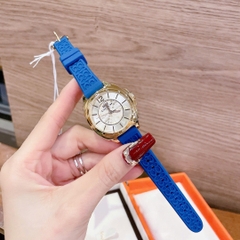 Coach Boyfriend |Nữ Giới |Vàng Gold |Dây Cao Su Xanh Dương |Máy Pin (Quartz) |Size 34mm
