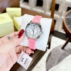 Coach Boyfriend |Nữ Giới |Trắng Silver |Dây Cao Su Màu Hồng |Máy Pin (Quartz) |Size 34mm