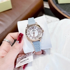 Coach Boyfriend |Nữ Giới |Trắng Silver |Dây Silicone Xanh Da Trời |Máy Pin (Quartz) |Size 34mm