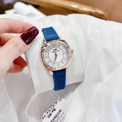 Coach Boyfriend |Nữ Giới |Trắng Silver |Dây Silicone Xanh Dương |Máy Pin (Quartz) |Size 34mm