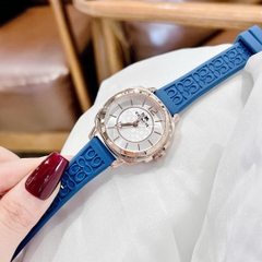 Coach Boyfriend |Nữ Giới |Trắng Silver |Dây Silicone Xanh Dương |Máy Pin (Quartz) |Size 34mm