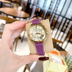 Coach Boyfriend |Nữ Giới |Vàng Gold |Dây Cao Su Màu Tím |Máy Pin (Quartz) |Size 34mm