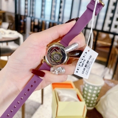 Coach Boyfriend |Nữ Giới |Vàng Gold |Dây Cao Su Màu Tím |Máy Pin (Quartz) |Size 34mm