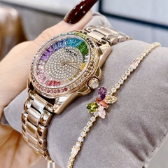 Coach Greyson |Nữ Giới |Đính Đá Cầu Vồng |Dây Kim Loại Vàng Hồng |Máy Pin (Quartz) |Size 36mm