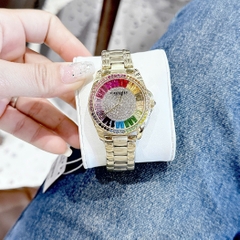 Coach |Nữ Giới |Đính Đá Nhiều Màu |Dây Kim Loại Vàng Gold |Máy Pin (Quartz) |Size 36mm