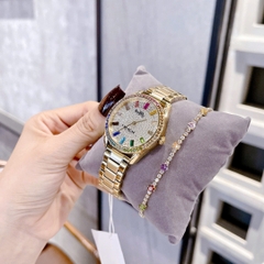 Coach Preston Rainbow |Nữ Giới |Mặt Khảm Đá |Dây Kim Loại Vàng Gold |Máy Pin (Quartz) |Size 36mm