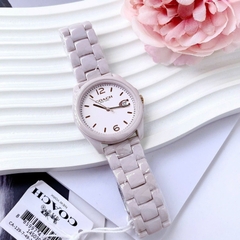 Coach Greyson |Nữ Giới |Mặt Tròn |Dây Đá Ceramic Hồng |Máy Pin (Quartz) |Size 36mm