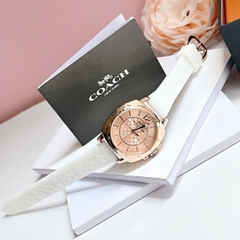 Coach New York Boyfriend |Nữ Giới |Rose Gold |Dây Cao Su Trắng |Máy Pin (Quartz) |Size 34mm