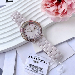 Coach Rainbow |Nữ Giới |Đính Đá Nhiều Màu |Dây Đá Ceramic Hồng |Máy Pin (Quartz) |Size 36mm