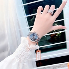 Davena 6 Kim |Nữ Giới |Mặt Tròn |Dây Mesh Lưới Xanh Dương |Máy Pin (Quartz) |Size Lớn 38mm