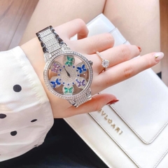 Davena Cánh Bướm Xoay |Nữ Giới |Mặt Tròn |Dây Đính Đá |Máy Pin (Quartz) |Size Lớn 38mm