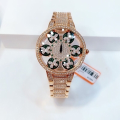 Davena Cánh Bướm Xoay |Nữ Giới |Rose Gold |Dây Đính Đá |Máy Pin (Quartz) |Size Lớn 38mm
