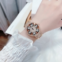 Davena Cánh Bướm Xoay |Nữ Giới |Rose Gold |Dây Đính Đá |Máy Pin (Quartz) |Size Lớn 38mm