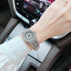 Davena Crystal |Nữ Giới |Trắng Silver |Full Đá  |Dây Kim Loại  |Máy Pin (Quartz) |Size 34mm