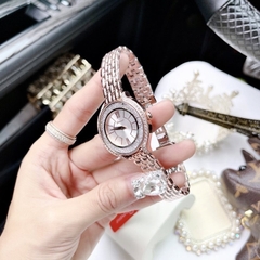 Davena Đính Đá Swarovski |Nữ Giới |Dây Kim Loại Rose Gold |Máy Pin (Quartz) |Size 32mm