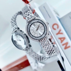Davena Đính Đá Swarovski |Nữ Giới |Dây Kim Loại Trắng Silver |Máy Pin (Quartz) |Size 32mm