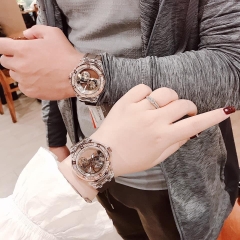 Davena Lộ Cơ |Unisex |Đính Đá |Rose Gold |Dây Silicone Nâu |Máy Cơ (Automatic) |Size 42mm