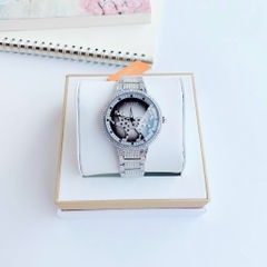 Davena Mặt Con Báo Xoay |Nữ Giới |Trắng Silver |Dây Kim Loại |Máy Pin (Quartz) |Size Lớn 39mm