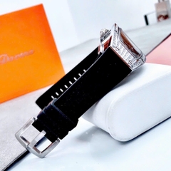 Davena Mặt Chữ Nhật |Nữ Giới |Silver |Dây Silicone Đen |Máy Pin (Quartz) |Size 30x38mm