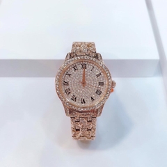 Davena Rose Gold |Nữ Giới |Mặt Đính Full Đá |Dây Kim Loại |Máy Pin (Máy Quartz) |Size 36mm