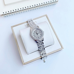 Davena Mặt Tròn |Nữ Giới |Mặt Đính Full Đá |Dây Kim Loại |Máy Pin (Máy Quartz) |Size 36mm