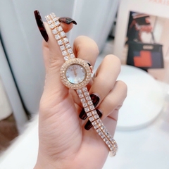 Davena Mặt Tròn |Nữ Giới |Rose Gold |Dây Kim Loại Full Đá |Máy Pin (Quartz) |Size 26mm