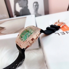 Davena Mặt Xanh Lá |Nữ Giới |Rose Gold |Dây Silicone Đen |Máy Pin (Quartz) |Size 30x38mm