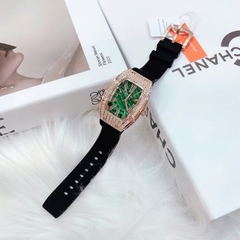 Davena Mặt Xanh Lá |Nữ Giới |Rose Gold |Dây Silicone Đen |Máy Pin (Quartz) |Size 30x38mm