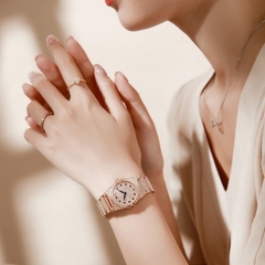 Davena Full Rose Gold |Nữ Giới |Mặt Tròn |Full Đá |Dây Kim Loại |Máy Pin (Quartz) |Size Nhỏ 28mm