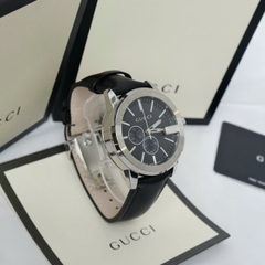 Gucci G-Timeless G-Chrono |Nam |6 Kim |Silver |Dây Da Màu Đen |Máy Pin (Quartz) |Size 42mm