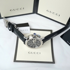 Gucci G-Timeless G-Chrono |Nam |6 Kim |Silver |Dây Da Màu Đen |Máy Pin (Quartz) |Size 42mm