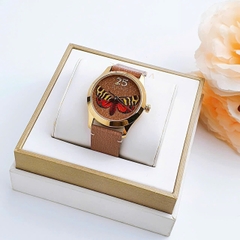 Gucci G-Timeless Butterfly |Nữ |Rose Gold |Dây Da Màu Nâu |Máy Pin (Quartz) |Size 38mm