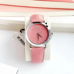 Gucci G-Timeless Candy Pink |Nữ |Silver |Dây Da Màu Hồng |Máy Pin (Quartz) |Size 38mm