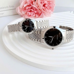 Gucci G-Timeless |Cặp Đôi |Mặt Màu Đen |Dây Kim Loại Silver |Size 38x28mm