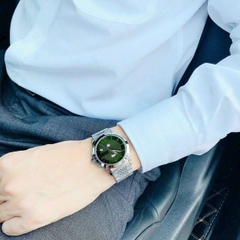Gucci G-Timeless |Cặp Đôi |Mặt Xanh Lá |Dây Kim Loại Silver |Size 38x28mm