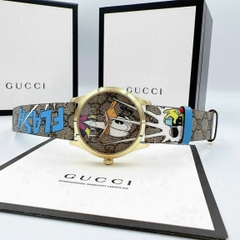 Gucci G-Timeless Donald Duck |Nữ |Dây Da Họa Tiết Vịt Donald |Máy Pin (Quartz) |Size 38mm