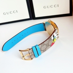Gucci G-Timeless Donald Duck |Nữ |Dây Da Họa Tiết Vịt Donald |Máy Pin (Quartz) |Size 38mm