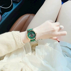 Gucci G-Timeless Emerald |Nữ |Họa Tiết Con Ong |Dây Da Xanh Lá |Máy Pin (Quartz) |Size 38mm