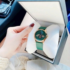 Gucci G-Timeless Emerald |Nữ |Họa Tiết Con Ong |Dây Da Xanh Lá |Máy Pin (Quartz) |Size 38mm
