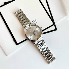 Gucci G-Timeless Iconic |Nam |Mặt Con Ong Trắng |Dây Kim Loại Silver |Máy Pin (Quartz) |Size 38mm