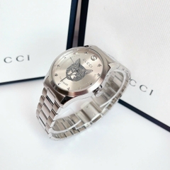 Gucci G-Timeless Mystic Cat Motif |Nam |Dây Kim Loại Trắng Silver |Máy Pin (Quartz) |Size 38mm