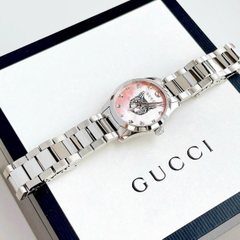 Gucci G-Timeless Mystic Cat Motif |Nữ |Mặt Hồng |Dây Kim Loại Silver |Máy Pin (Quartz) |Size 28mm