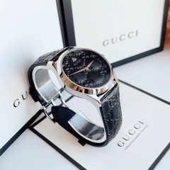 Gucci G-Timeless |Nữ |Mặt Tròn |Silver |Dây Da Màu Đen |Máy Pin (Quartz) |Size 38mm