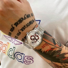 Gucci G-Timeless Snake Motif |Nam |Mặt In Rắn 3D |Dây Kim Loại Silver |Máy Pin (Quartz) |Size 38mm