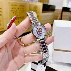 Gucci G-Timeless Snake |Nữ |Mặt Hình Rắn |Dây Kim Loại Silver |Máy Pin (Quartz) |Size 29mm