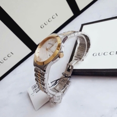 Gucci G-Timeless White |Nữ Giới |Dây Kim Loại Demi Vàng Gold |Máy Pin (Quartz) |Size 28mm