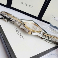 Gucci G-Timeless White |Nữ Giới |Dây Kim Loại Demi Vàng Gold |Máy Pin (Quartz) |Size 28mm