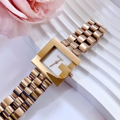 Gucci G-Watch |Nữ Giới |Mặt Vuông |Dây Kim Loại Rose Gold |Máy Pin (Quartz) |Size 23x21mm