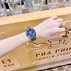 Gucci Multicolor G-Timeless |Nữ Giới |Mặt Xanh Dương |Dây Da 2 Màu |Máy Pin (Quartz) |Size 38mm