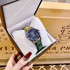 Gucci Multicolor G-Timeless |Nữ Giới |Mặt Xanh Dương |Dây Da 2 Màu |Máy Pin (Quartz) |Size 38mm